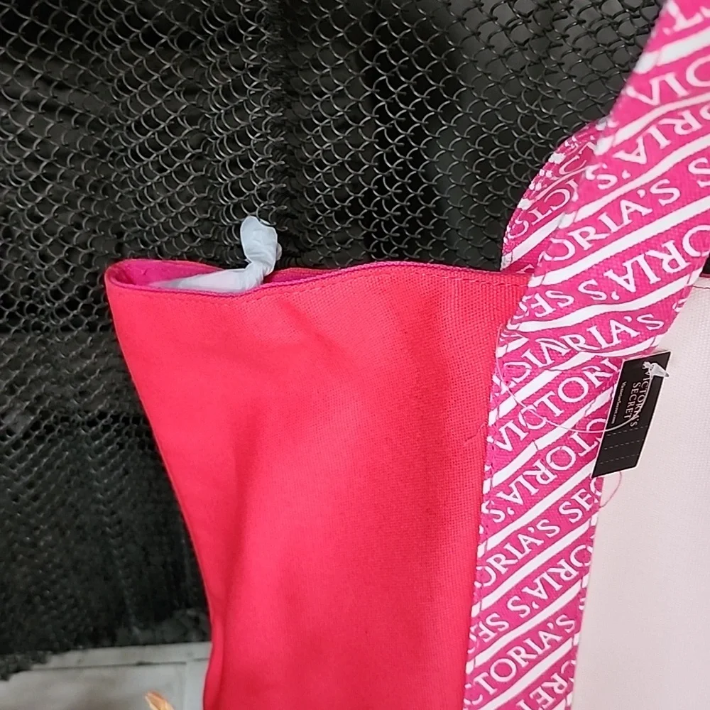 💖💕 VICTORIA'S SECRET Canvas Tote Bag 3-Tone Pink 💕💖